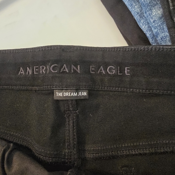 American Eagle The Dream Jean Shortie Black Denim Jean Shorts Size 18 - Picture 3 of 4